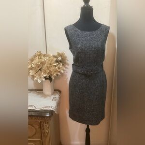 Nordstrom Elegant Grey Sleeveless Dress With Belt.​